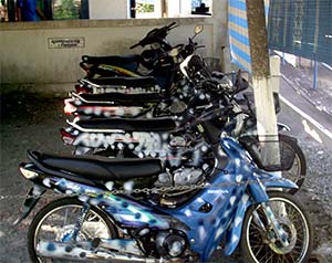 strangely painted motorcycles